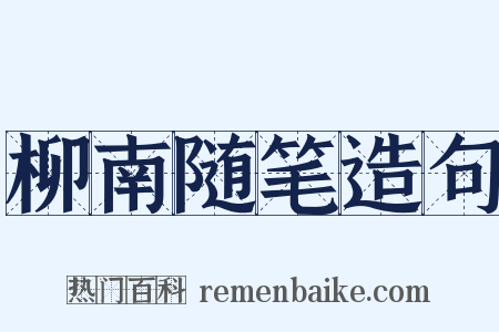 柳南随笔造句是什么意思的图片